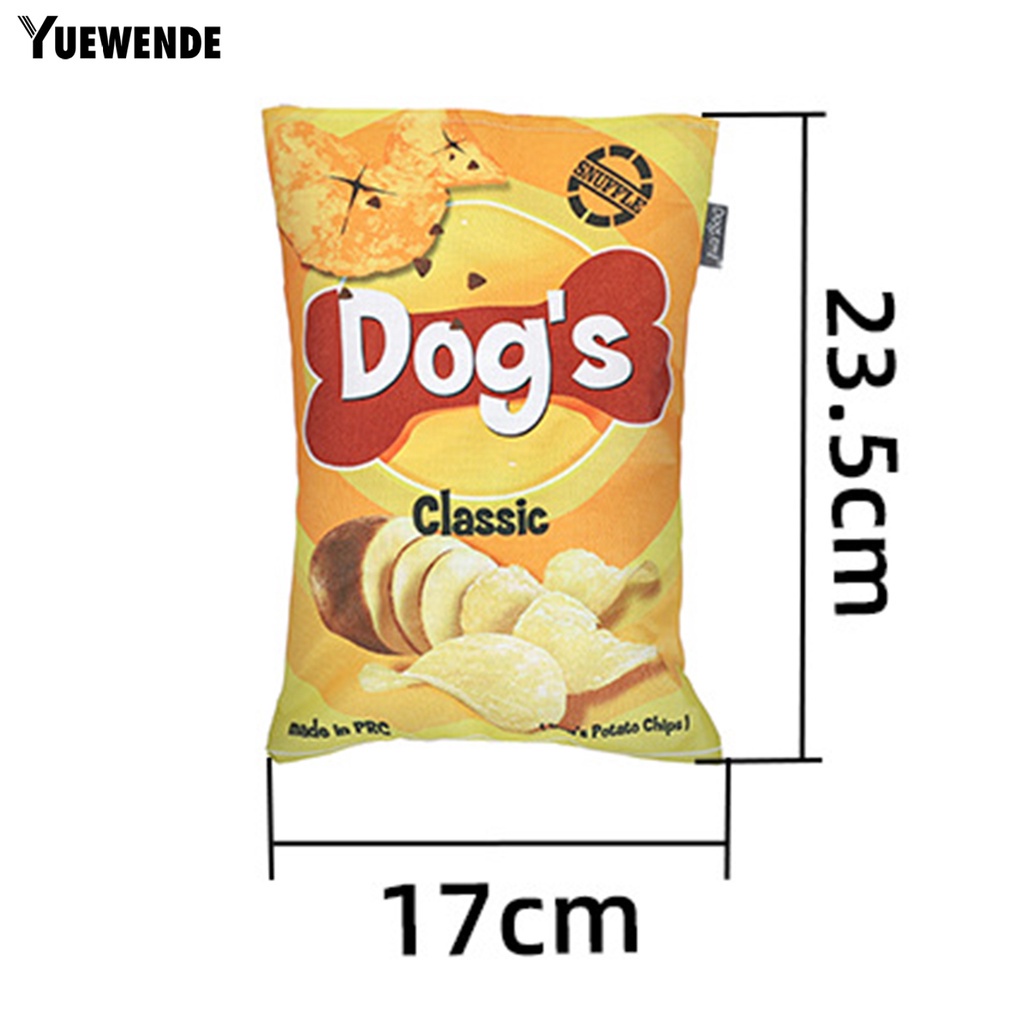 Đồ Chơi Huấn Luyện Thú Cưng Hình Chip Khoai Tây Chiên Bằng Sợi Polyester Mềm Mại Có Âm Thanh Kép Chống Cắn Có Thể Giặt Sạch
