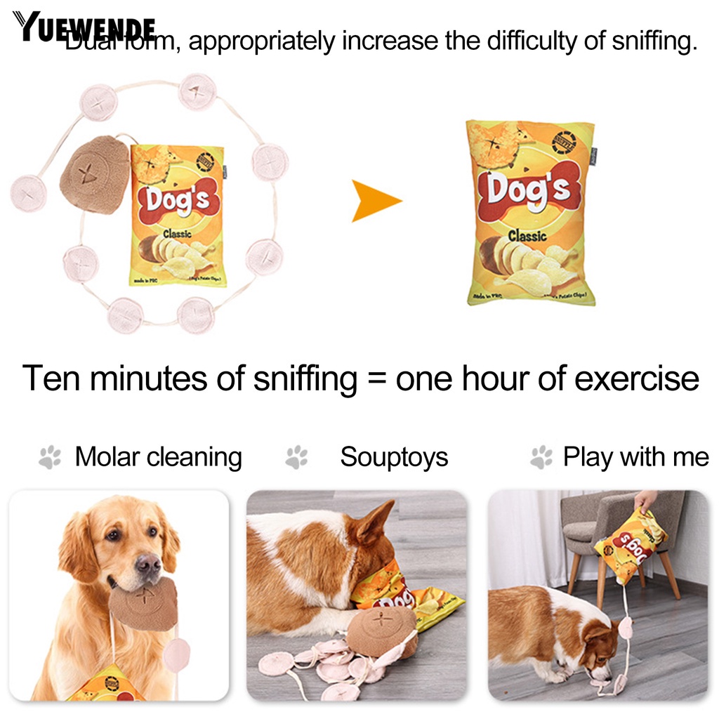 Đồ Chơi Huấn Luyện Thú Cưng Hình Chip Khoai Tây Chiên Bằng Sợi Polyester Mềm Mại Có Âm Thanh Kép Chống Cắn Có Thể Giặt Sạch