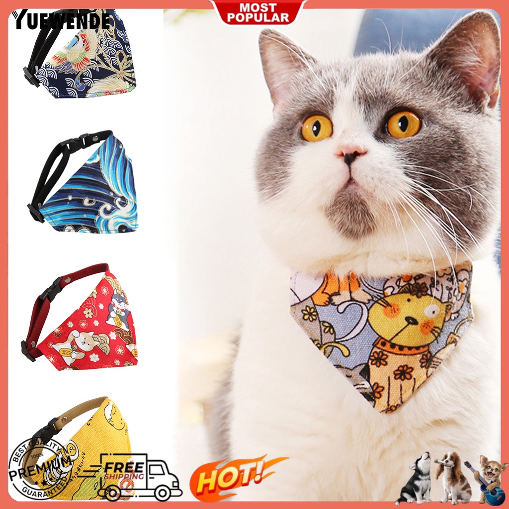 Khăn Quàng Cổ Vải Canvas In Họa Tiết Dễ Thương Có Khóa Cài Tùy Chỉnh Cho Thú Cưng