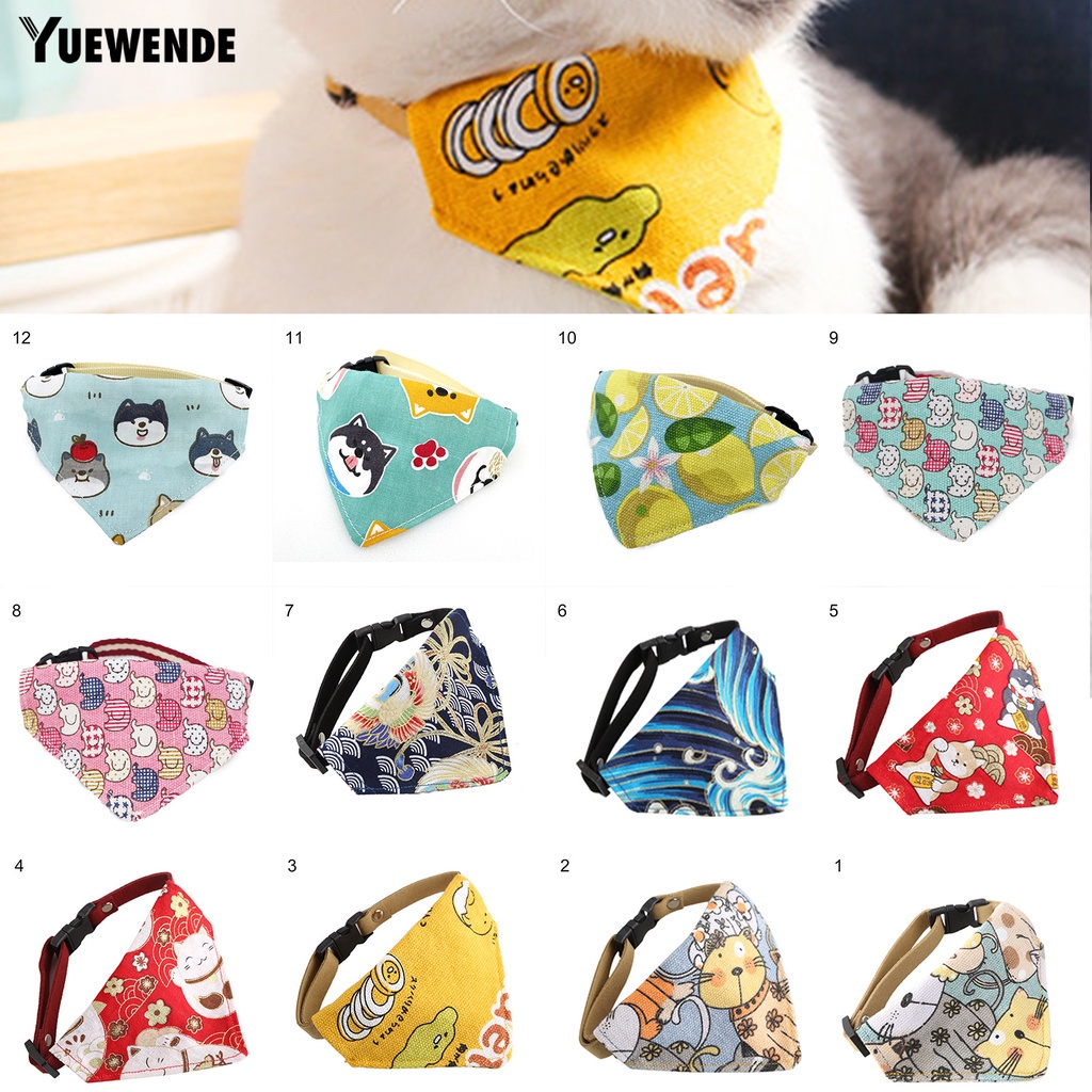 Khăn Quàng Cổ Vải Canvas In Họa Tiết Dễ Thương Có Khóa Cài Tùy Chỉnh Cho Thú Cưng