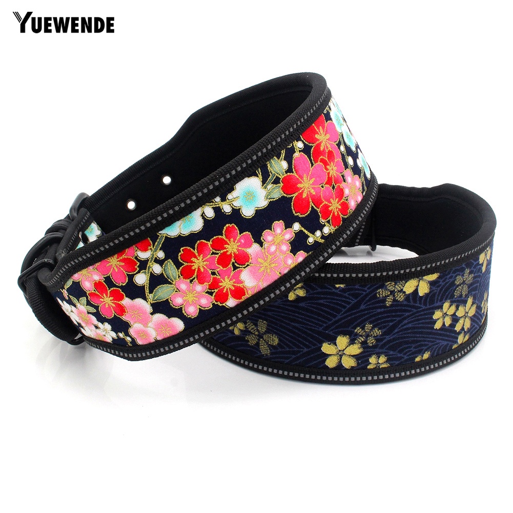 Vòng Cổ Mềm Mại Họa Tiết Hoa Phản Quang Tùy Chỉnh Cho Thú Cưng