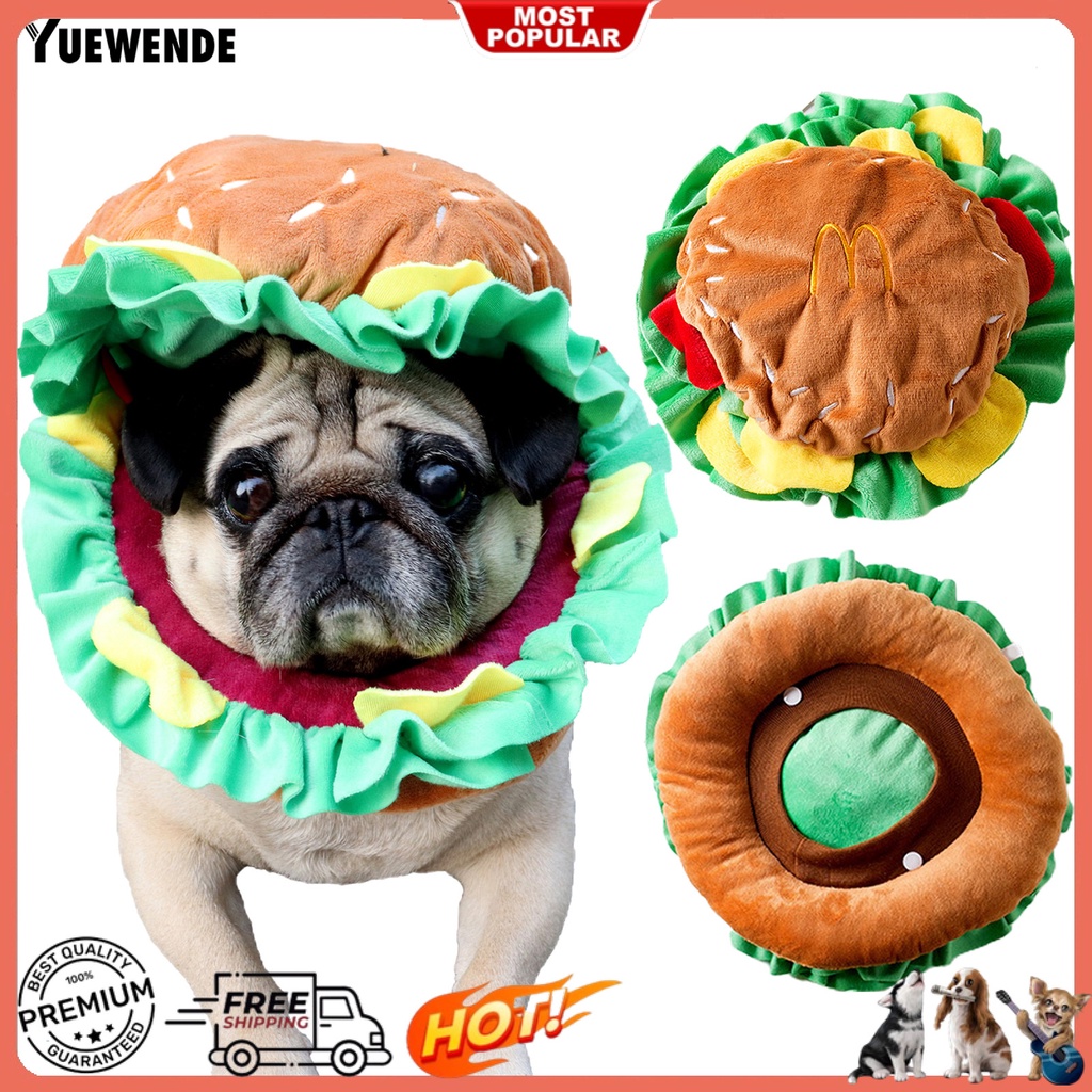 Mũ Trùm Đầu Mềm Mại Thoải Mái Hình Hamburger Bắt Mắt Cho Thú Cưng