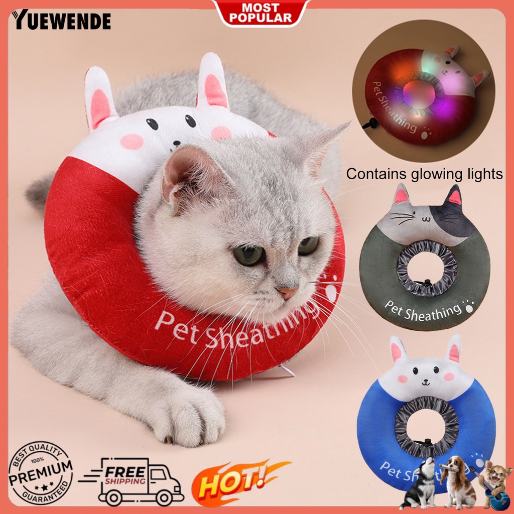 Vòng Đeo Cổ Hình Nón Họa Tiết Hoạt Hình Màu Sắc Tươi Sáng Chống Nhấp Nháy Bảo Vệ Sức Khỏe Cho Mèo Cưng YR.T