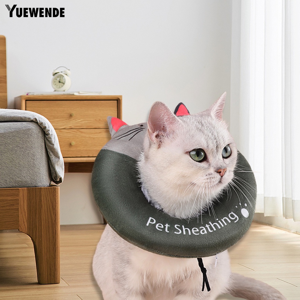 Vòng Đeo Cổ Hình Nón Họa Tiết Hoạt Hình Màu Sắc Tươi Sáng Chống Nhấp Nháy Bảo Vệ Sức Khỏe Cho Mèo Cưng YR.T