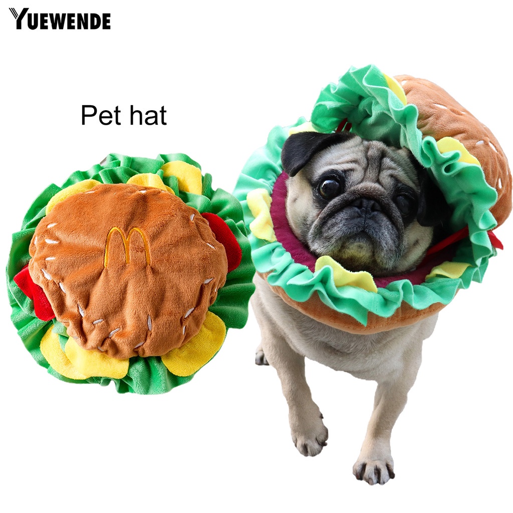 Mũ Trùm Đầu Mềm Mại Thoải Mái Hình Hamburger Bắt Mắt Cho Thú Cưng
