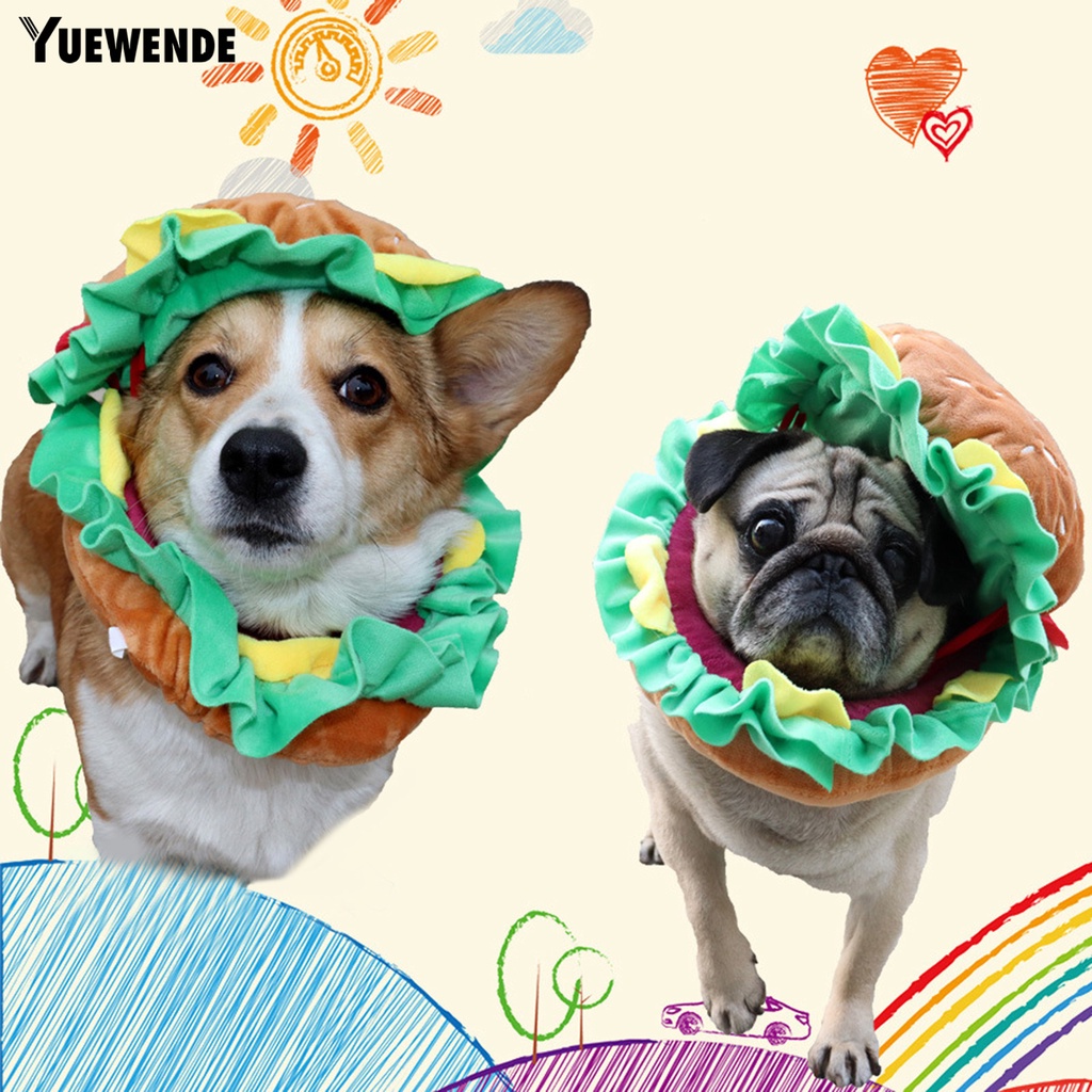 Mũ Trùm Đầu Mềm Mại Thoải Mái Hình Hamburger Bắt Mắt Cho Thú Cưng