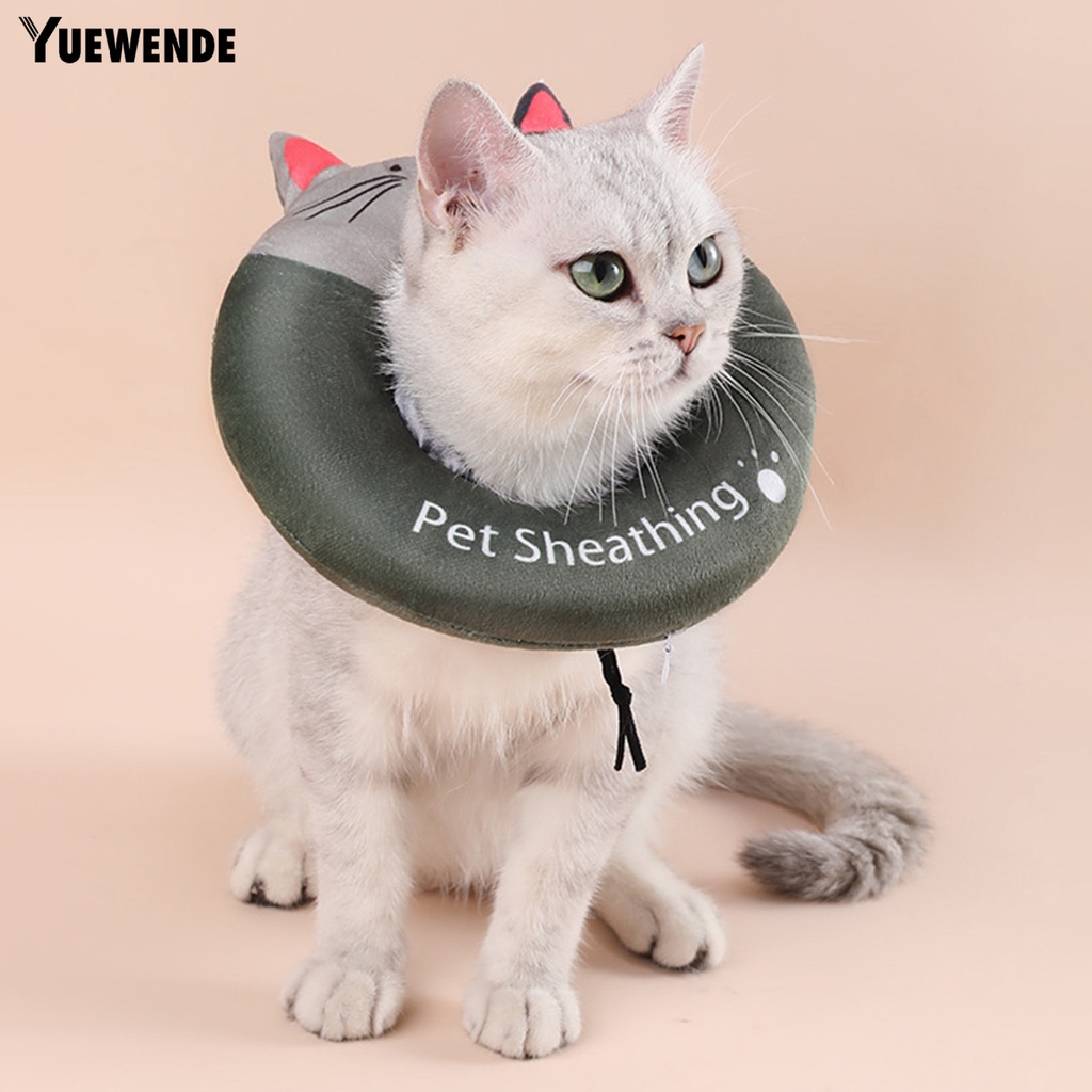 Vòng Đeo Cổ Hình Nón Họa Tiết Hoạt Hình Màu Sắc Tươi Sáng Chống Nhấp Nháy Bảo Vệ Sức Khỏe Cho Mèo Cưng YR.T