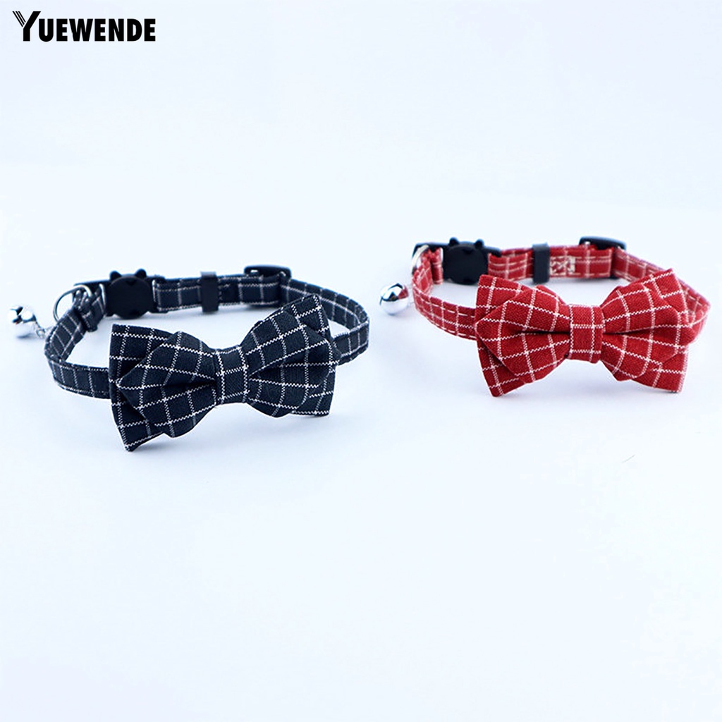 Yr.t Vòng Cổ Bắt Nơ In Caro Có Thể Điều Chỉnh Cho Thú Cưng