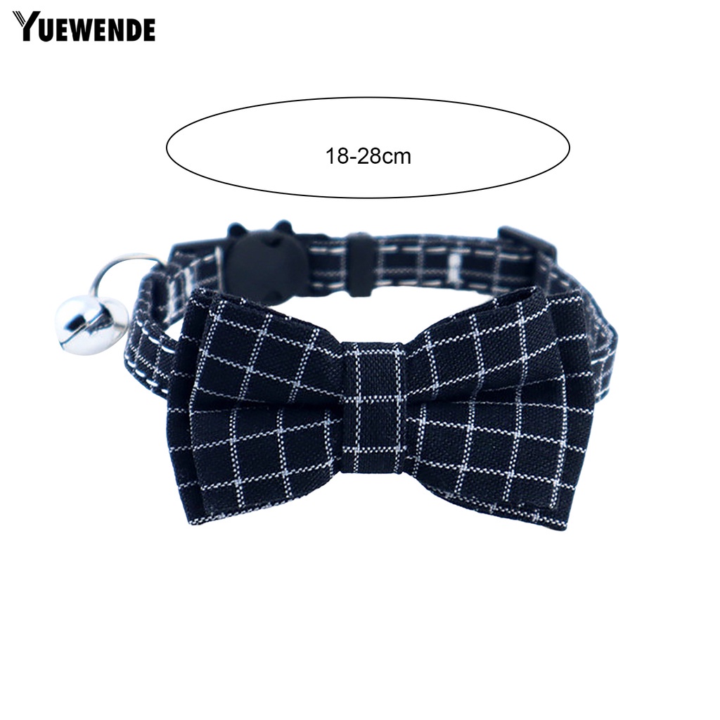 Yr.t Vòng Cổ Bắt Nơ In Caro Có Thể Điều Chỉnh Cho Thú Cưng