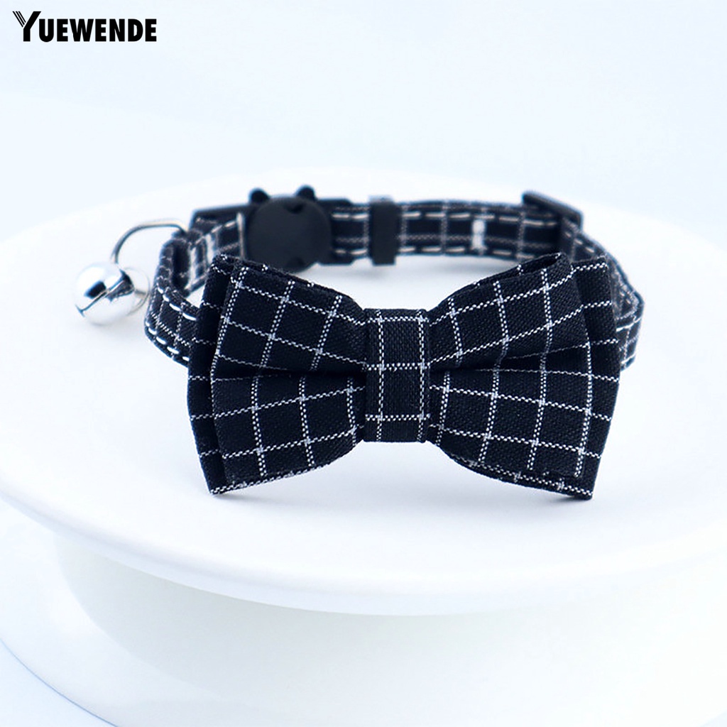 Yr.t Vòng Cổ Bắt Nơ In Caro Có Thể Điều Chỉnh Cho Thú Cưng