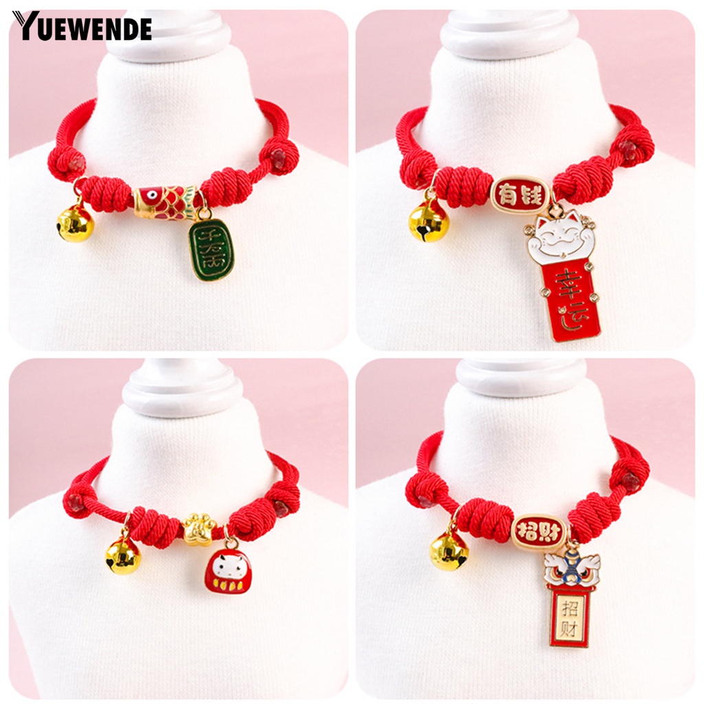 Vòng Cổ Gắn Chuông Họa Tiết Hoạt Hình Có Thể Điều Chỉnh Trang Trí Năm Mới 2022 Cho Mèo Cưng