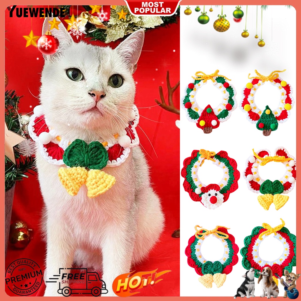 Khăn Choàng Cổ YR.T Bằng Sợi Polyester Siêu Mềm Chống Mài Mòn Họa Tiết Hoạt Hình Dễ Thương Trang Trí Giáng Sinh Cho Thú Cưng