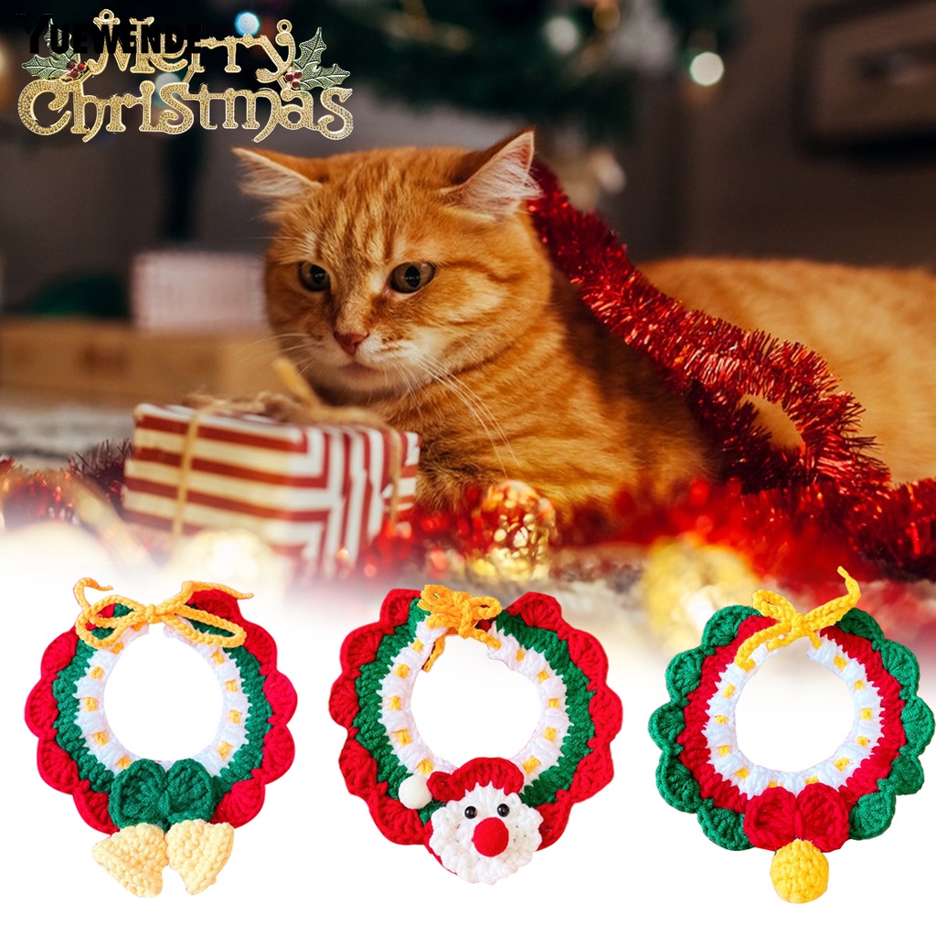 Khăn Choàng Cổ YR.T Bằng Sợi Polyester Siêu Mềm Chống Mài Mòn Họa Tiết Hoạt Hình Dễ Thương Trang Trí Giáng Sinh Cho Thú Cưng