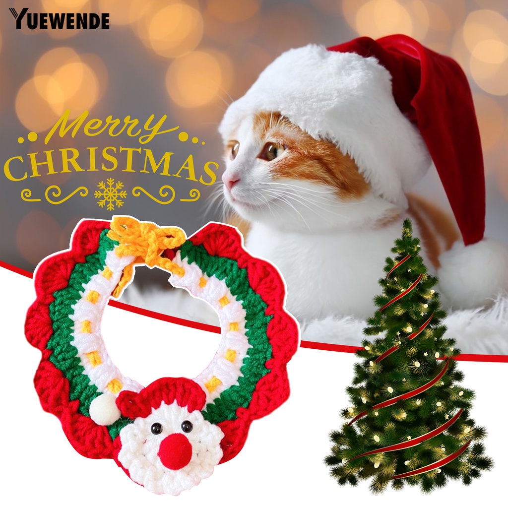 Khăn Choàng Cổ YR.T Bằng Sợi Polyester Siêu Mềm Chống Mài Mòn Họa Tiết Hoạt Hình Dễ Thương Trang Trí Giáng Sinh Cho Thú Cưng