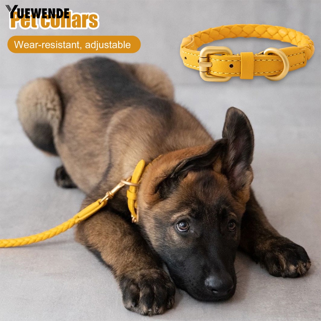 Vòng Cổ Bằng Da Giả Màu Trơn Chống Mài Mòn Có Thể Điều Chỉnh Thân Thiện Với Da Cún Cưng