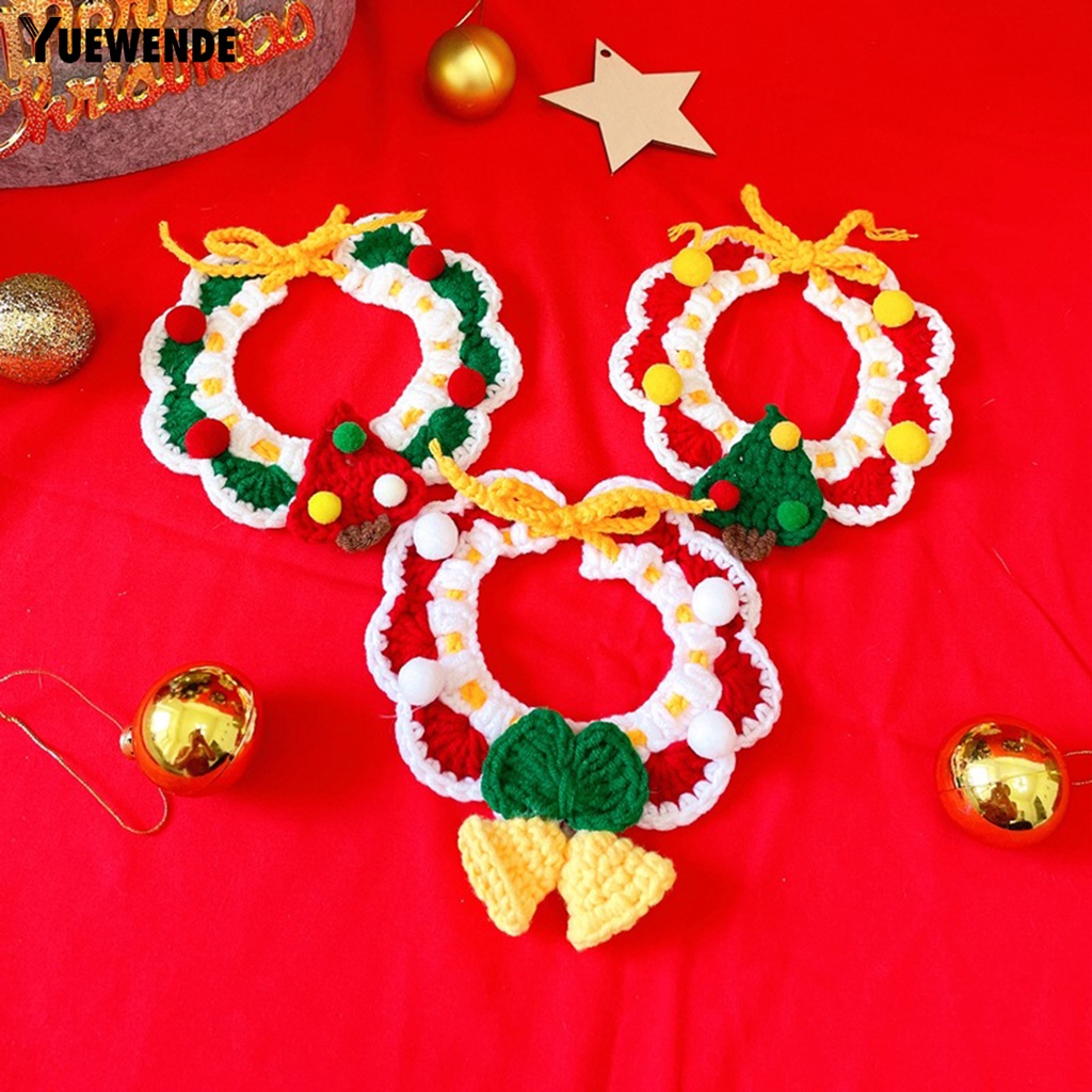 Khăn Choàng Cổ YR.T Bằng Sợi Polyester Siêu Mềm Chống Mài Mòn Họa Tiết Hoạt Hình Dễ Thương Trang Trí Giáng Sinh Cho Thú Cưng