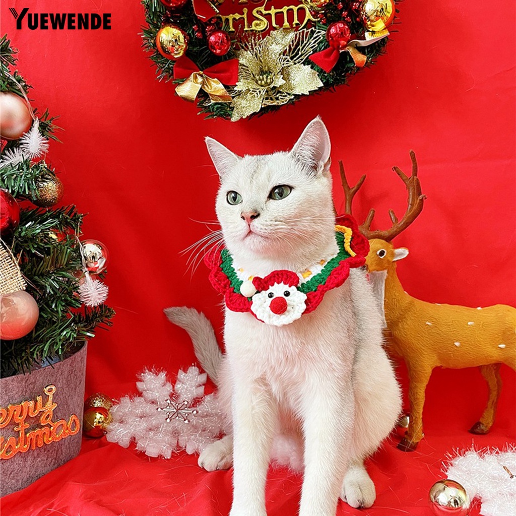 Khăn Choàng Cổ YR.T Bằng Sợi Polyester Siêu Mềm Chống Mài Mòn Họa Tiết Hoạt Hình Dễ Thương Trang Trí Giáng Sinh Cho Thú Cưng