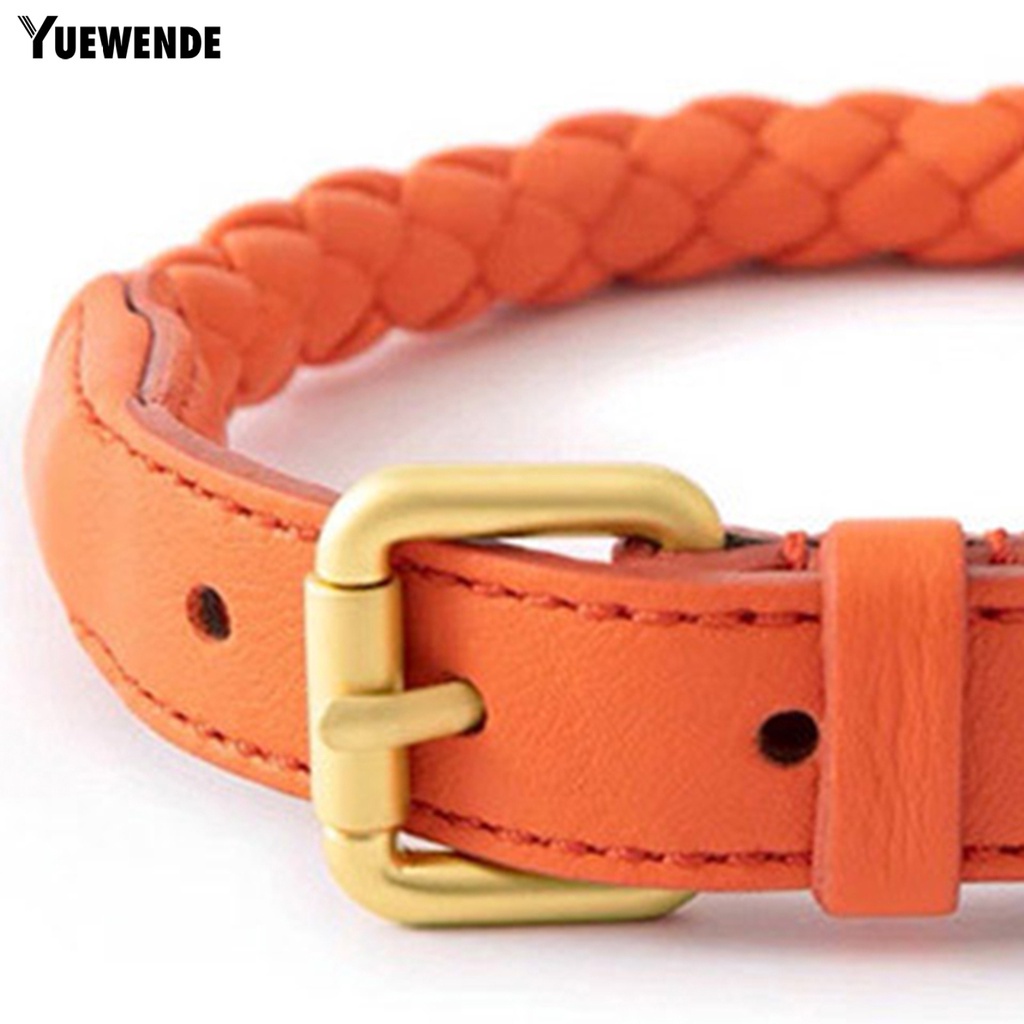 Vòng Cổ Bằng Da Giả Màu Trơn Chống Mài Mòn Có Thể Điều Chỉnh Thân Thiện Với Da Cún Cưng