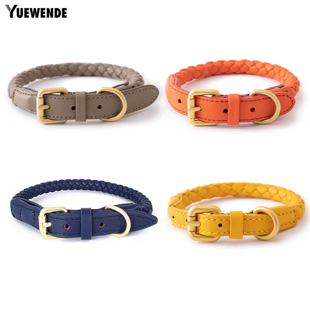 Vòng Cổ Bằng Da Giả Màu Trơn Chống Mài Mòn Có Thể Điều Chỉnh Thân Thiện Với Da Cún Cưng