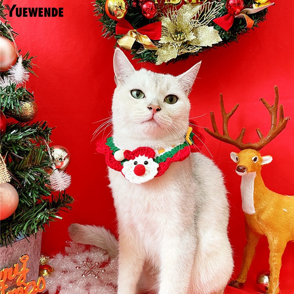 Khăn Choàng Cổ YR.T Bằng Sợi Polyester Siêu Mềm Chống Mài Mòn Họa Tiết Hoạt Hình Dễ Thương Trang Trí Giáng Sinh Cho Thú Cưng