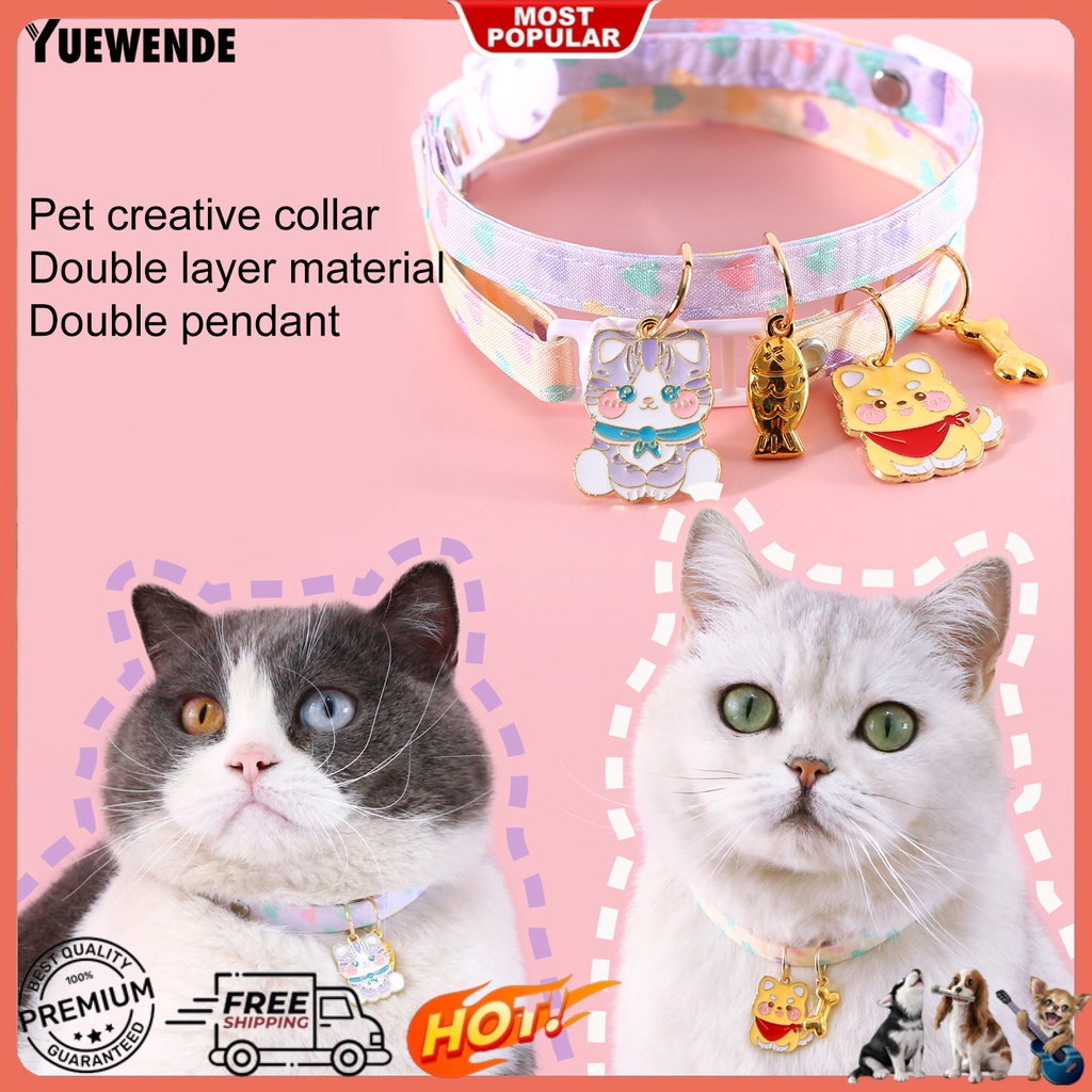 Yr.t Vòng Cổ Hai Lớp Hình Xương Cá Dễ Thương Chống Kẹt Tay Có Thể Điều Chỉnh Dành Cho Thú Cưng