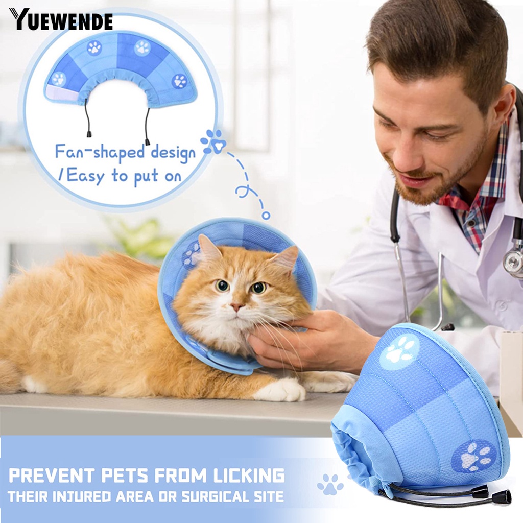 Vòng Cổ Hình Nón Mềm Mại Thoải Mái Thoáng Khí Ngăn Ngừa Lo Âu Mất Có Thể Điều Chỉnh Cho Mèo Cưng