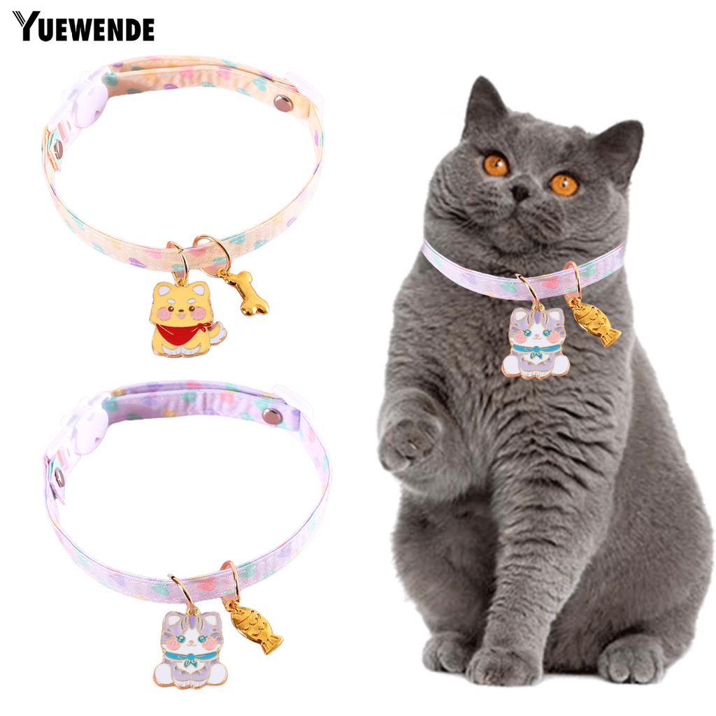 Yr.t Vòng Cổ Hai Lớp Hình Xương Cá Dễ Thương Chống Kẹt Tay Có Thể Điều Chỉnh Dành Cho Thú Cưng