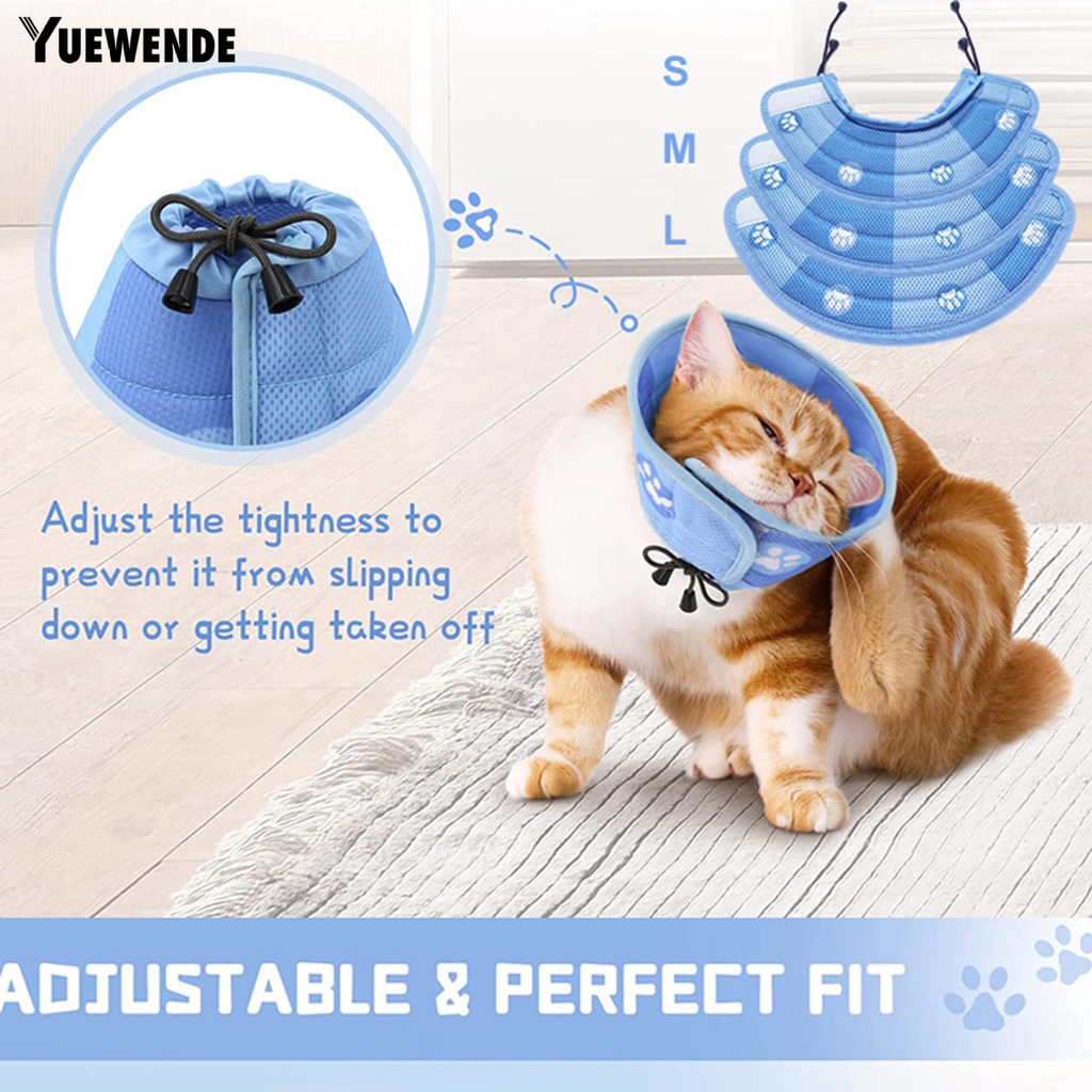 Vòng Cổ Hình Nón Mềm Mại Thoải Mái Thoáng Khí Ngăn Ngừa Lo Âu Mất Có Thể Điều Chỉnh Cho Mèo Cưng
