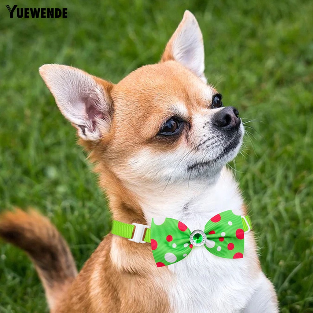 Set 5 Vòng Cổ Mềm Mại Thoải Mái Họa Tiết Chấm Bi Đính Nơ Cho Thú Cưng