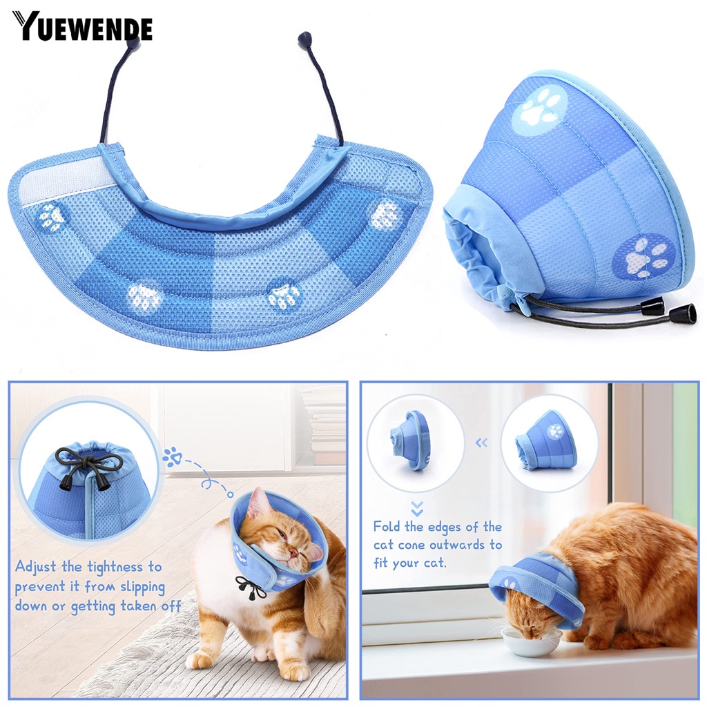 Vòng Cổ Hình Nón Mềm Mại Thoải Mái Thoáng Khí Ngăn Ngừa Lo Âu Mất Có Thể Điều Chỉnh Cho Mèo Cưng