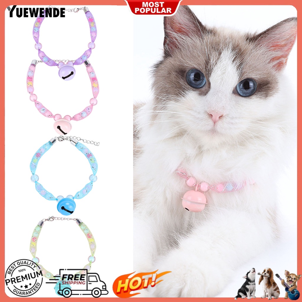 Vòng Cổ Chuỗi Hạt Nhiều Màu Sắc Có Chuông Tùy Chỉnh Kích Thước Dành Cho Chó Nhỏ / Mèo Cưng