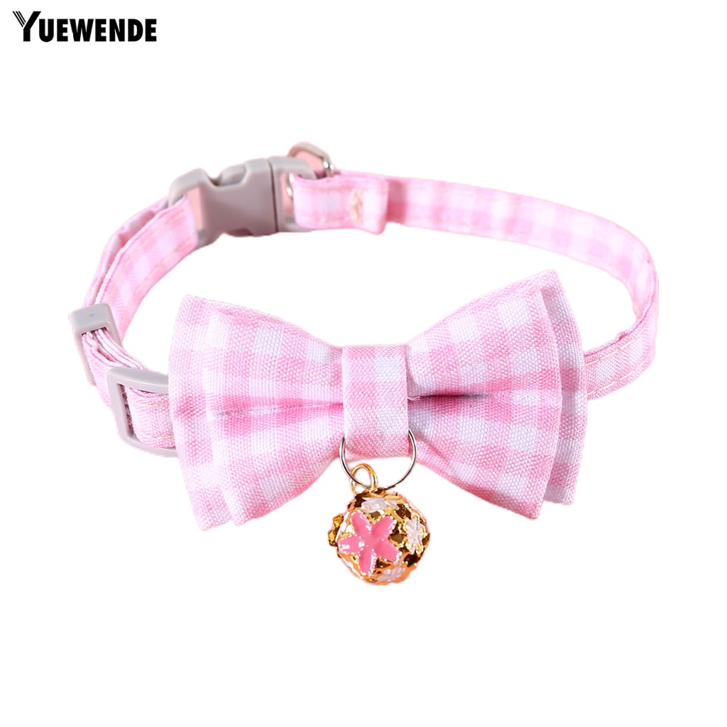 Vòng Cổ Họa Tiết Kẻ Sọc Có Chuông Và Nơ Dễ Thương Tùy Chỉnh Thời Trang Cho Thú Cưng YR.T