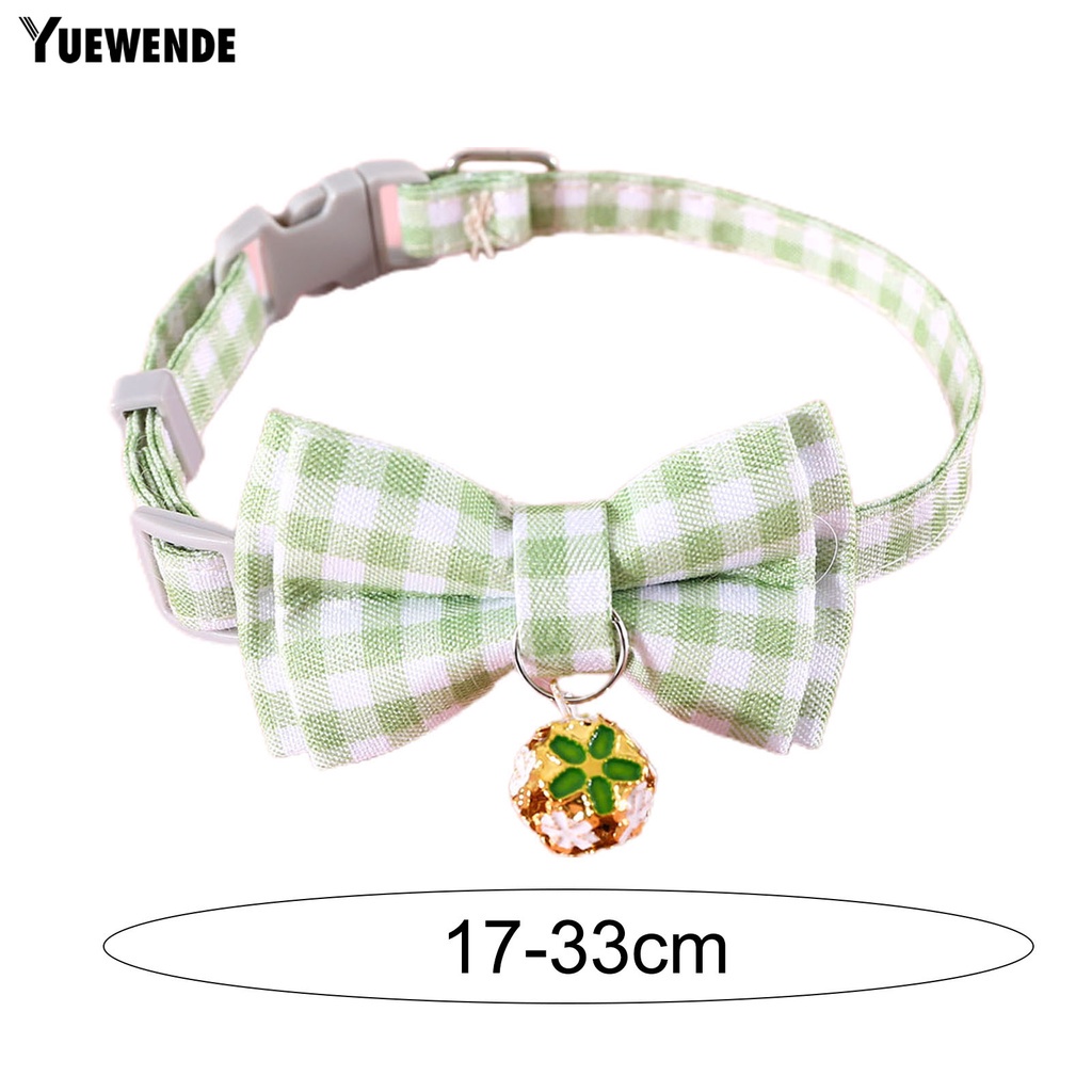 Vòng Cổ Họa Tiết Kẻ Sọc Có Chuông Và Nơ Dễ Thương Tùy Chỉnh Thời Trang Cho Thú Cưng YR.T