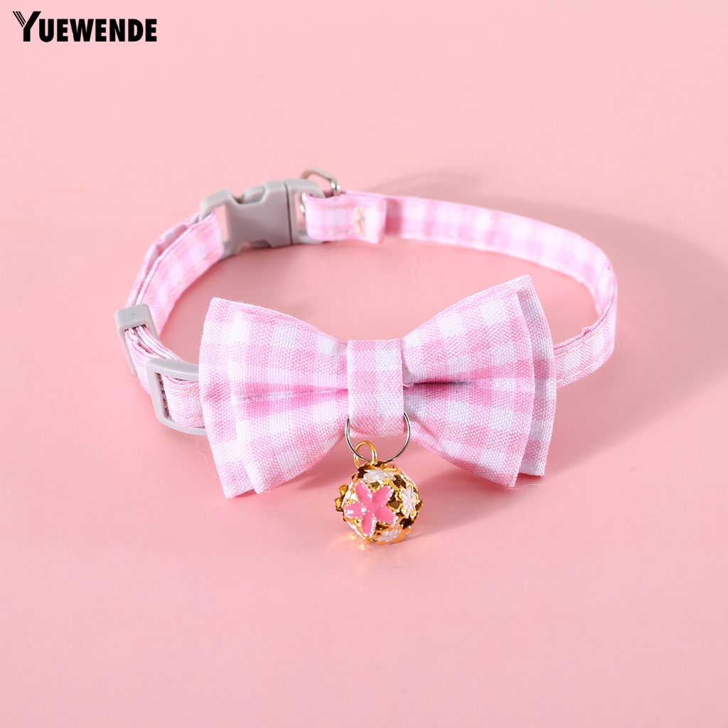 Vòng Cổ Họa Tiết Kẻ Sọc Có Chuông Và Nơ Dễ Thương Tùy Chỉnh Thời Trang Cho Thú Cưng YR.T