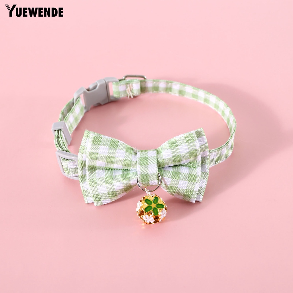 Vòng Cổ Họa Tiết Kẻ Sọc Có Chuông Và Nơ Dễ Thương Tùy Chỉnh Thời Trang Cho Thú Cưng YR.T