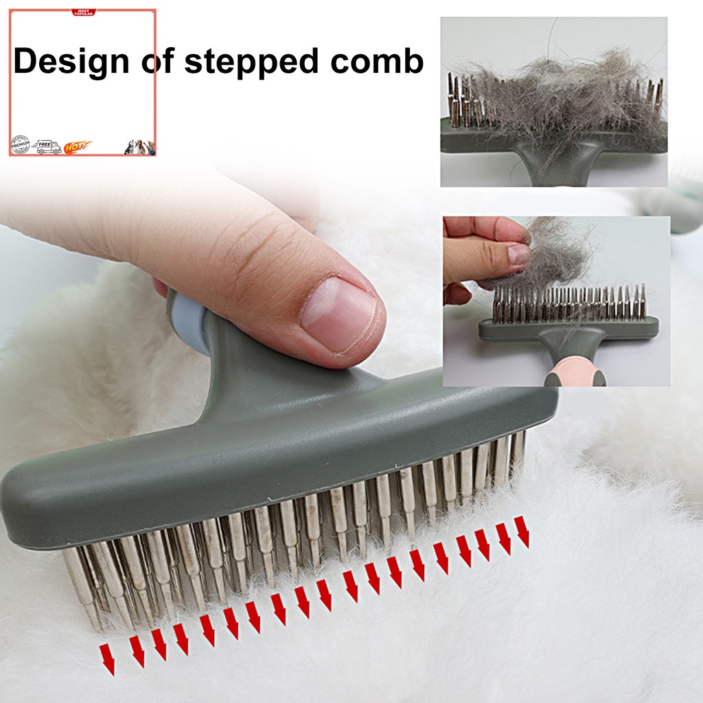 Lược Chải Lông Thú Cưng Hai Hàng Dài Tiết Kiệm Sức Lao Động
