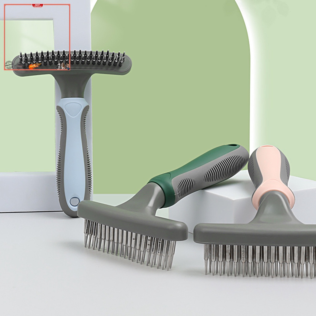 Lược Chải Lông Thú Cưng Hai Hàng Dài Tiết Kiệm Sức Lao Động