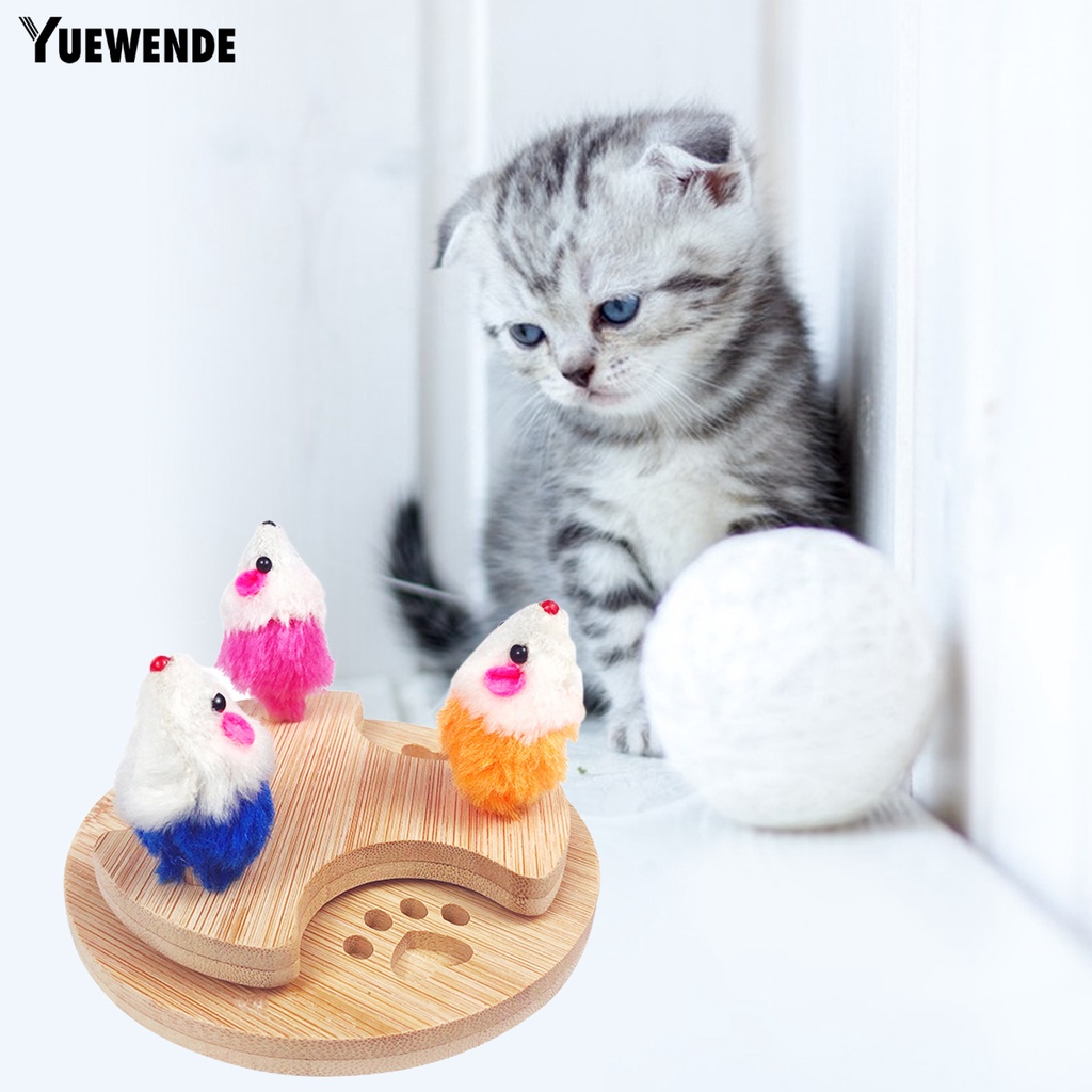 1 Bộ Đồ Chơi Xoay 3 Chuột Nhồi Bông Chống Cắn Chống Trầy Dành Cho Mèo Cưng