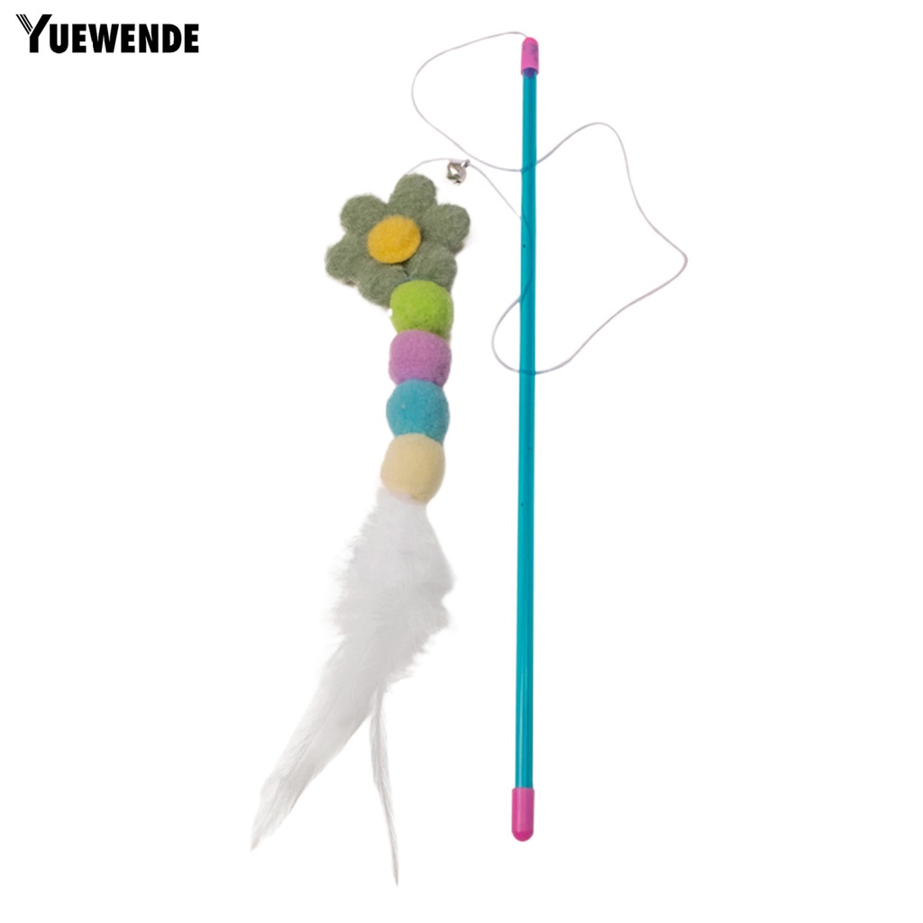 Gậy Trêu Mèo Hình Bông Hoa Chống Cắn &amp; Lông Vũ