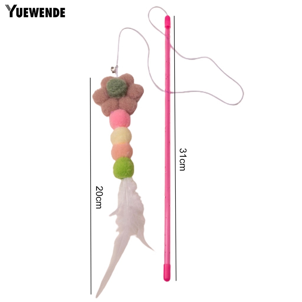 Gậy Trêu Mèo Hình Bông Hoa Chống Cắn &amp; Lông Vũ