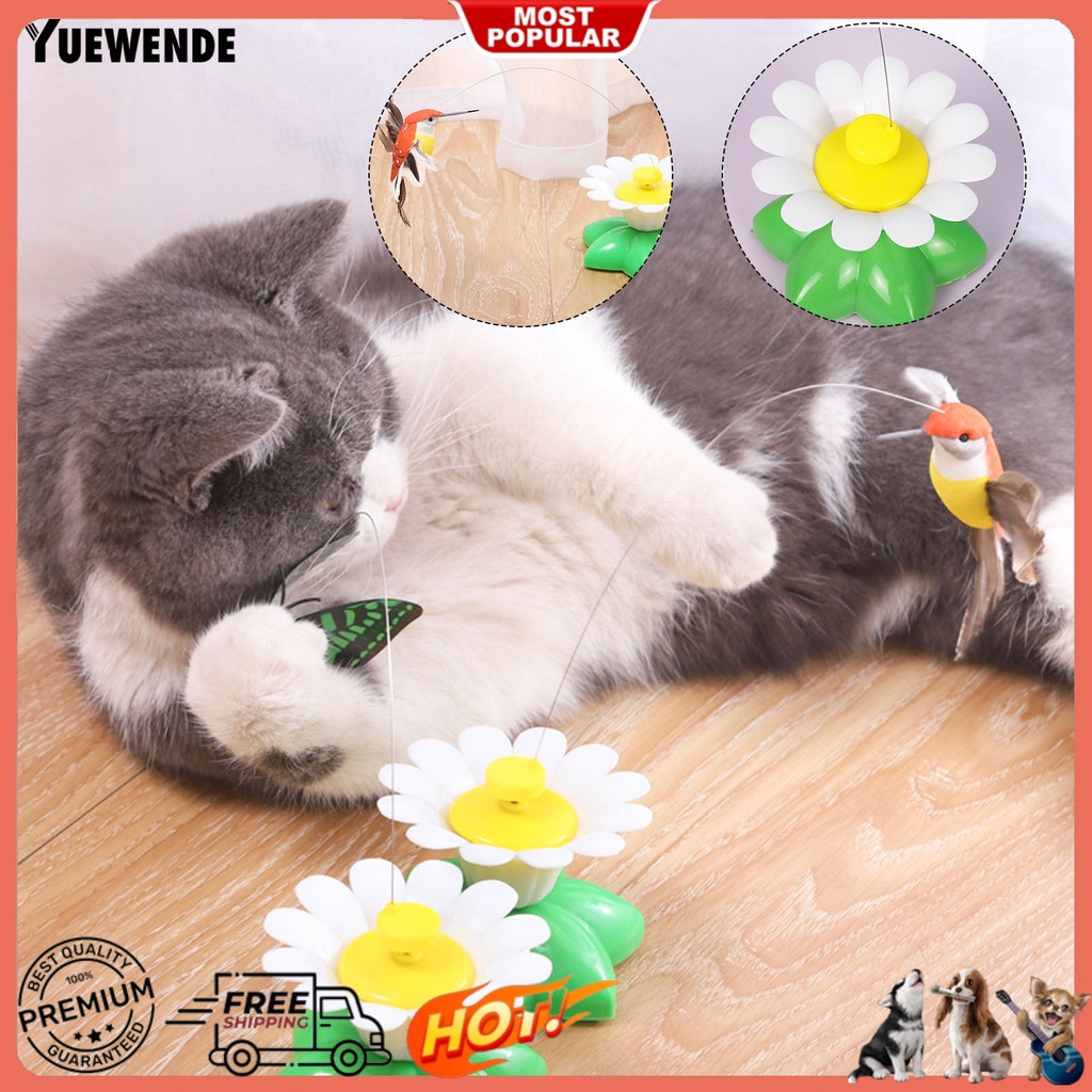 Đồ Chơi Tương Tác Xoay 360 Độ Hình Bướm Và Hoa Cho Mèo Cưng