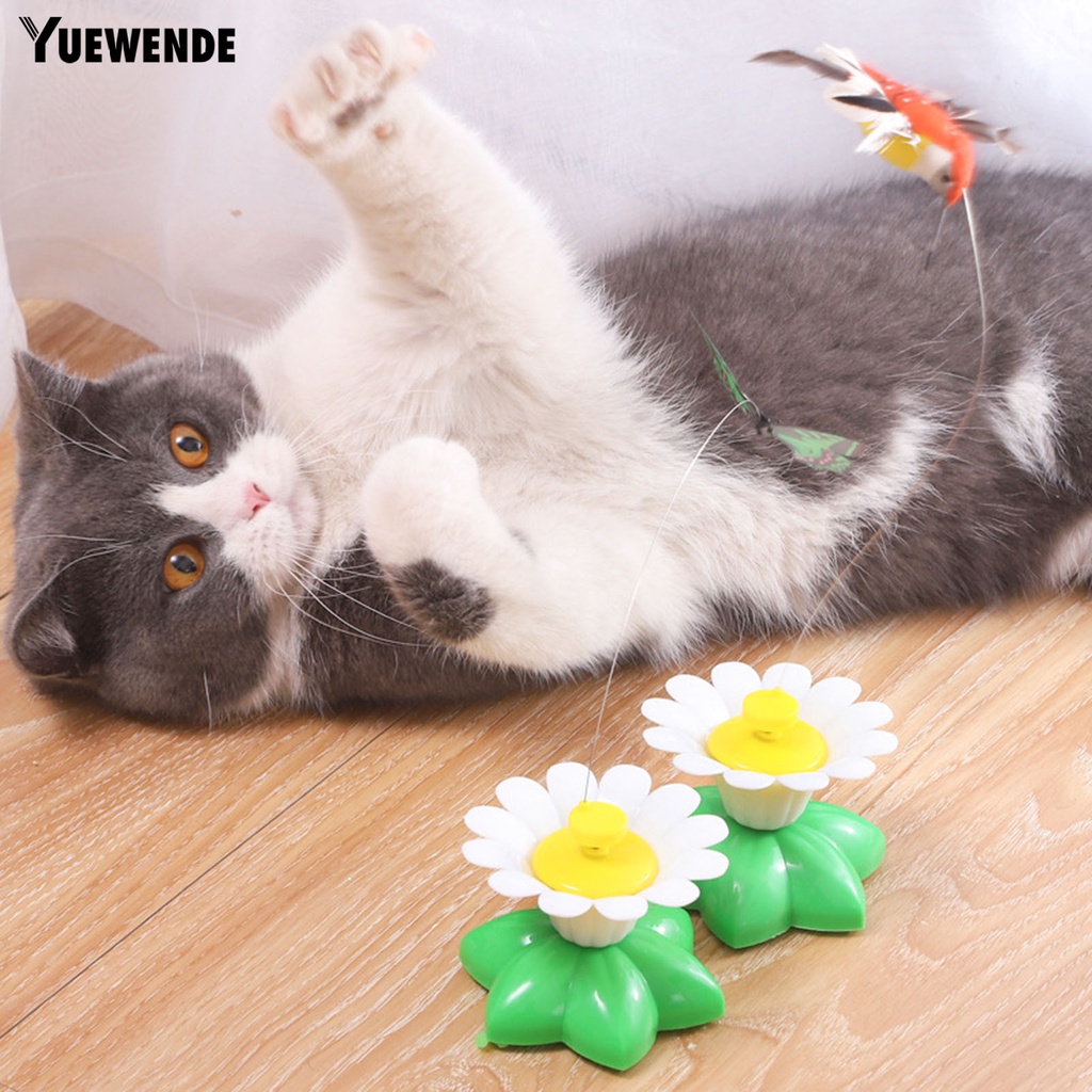 Đồ Chơi Tương Tác Xoay 360 Độ Hình Bướm Và Hoa Cho Mèo Cưng