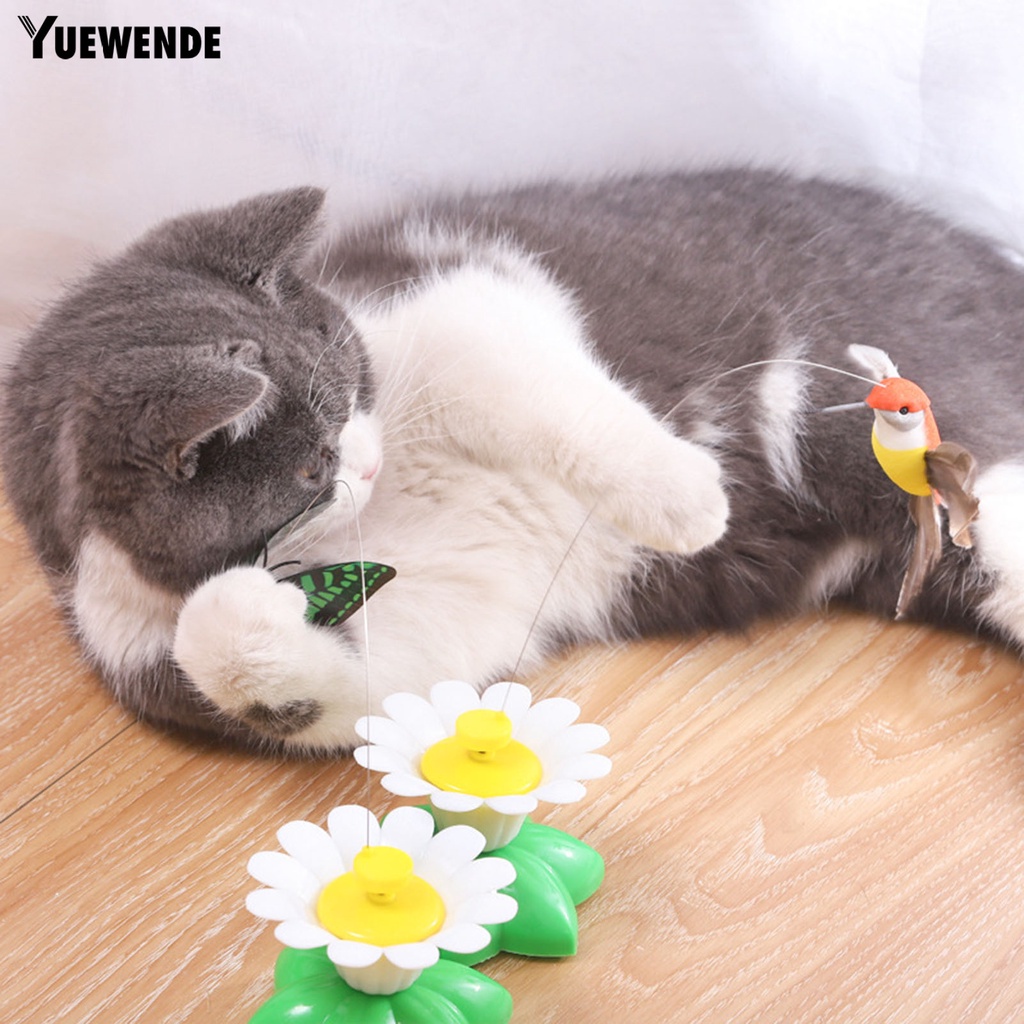 Đồ Chơi Tương Tác Xoay 360 Độ Hình Bướm Và Hoa Cho Mèo Cưng