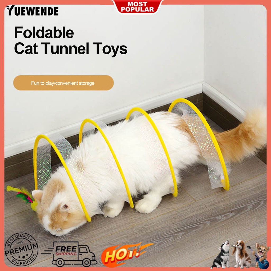 Đồ Chơi Đường Hầm Có Chuông Và Bóng Lông Vũ Vui Nhộn Dành Cho Mèo Cưng