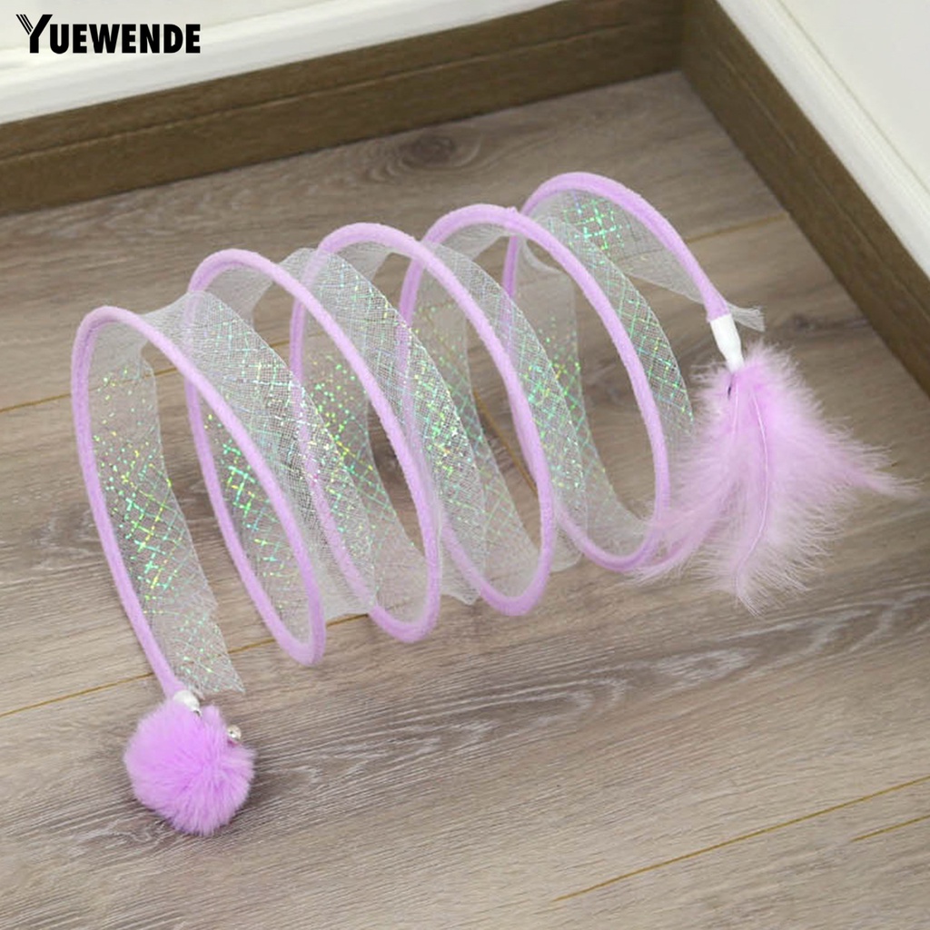 Đồ Chơi Đường Hầm Có Chuông Và Bóng Lông Vũ Vui Nhộn Dành Cho Mèo Cưng