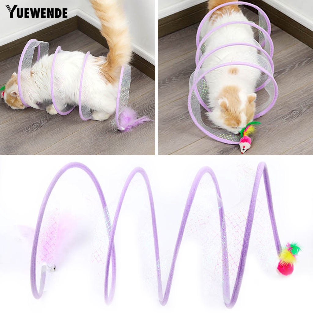 Đồ Chơi Đường Hầm Có Chuông Và Bóng Lông Vũ Vui Nhộn Dành Cho Mèo Cưng