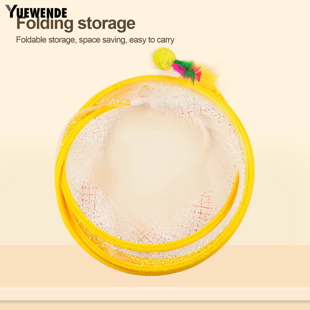 Đồ Chơi Đường Hầm Có Chuông Và Bóng Lông Vũ Vui Nhộn Dành Cho Mèo Cưng