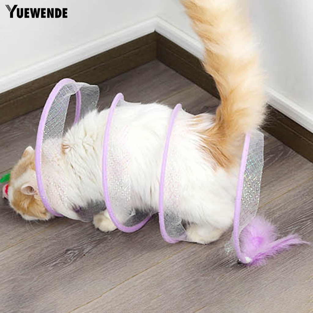 Đồ Chơi Đường Hầm Có Chuông Và Bóng Lông Vũ Vui Nhộn Dành Cho Mèo Cưng