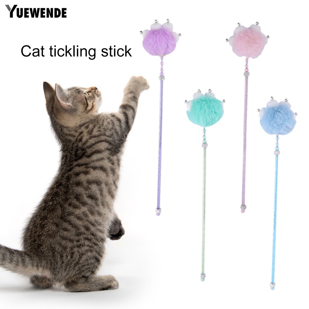 Gậy Trêu Mèo Bằng Pha Lê Giả Có Chuông Và Bóng Lông Mềm Mại Giảm Căng Thẳng Đa Năng
