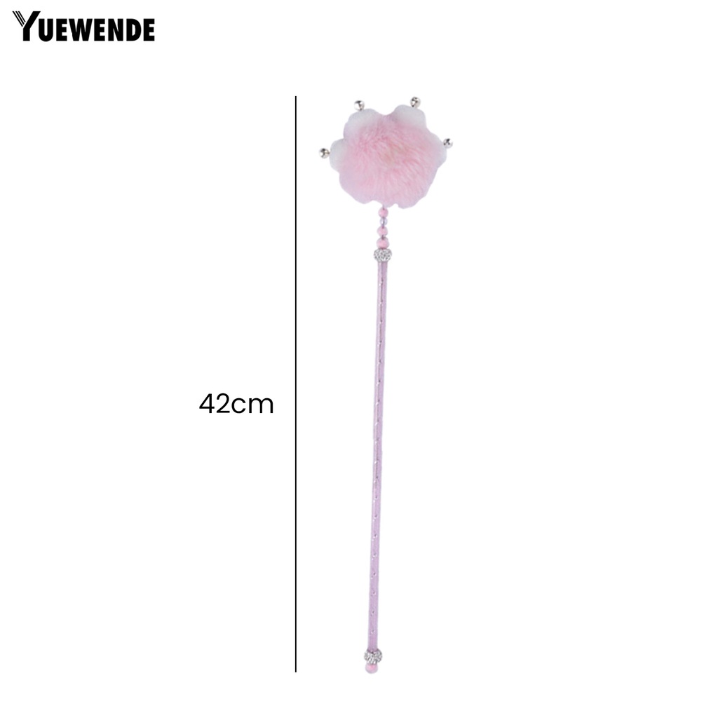 Gậy Trêu Mèo Bằng Pha Lê Giả Có Chuông Và Bóng Lông Mềm Mại Giảm Căng Thẳng Đa Năng